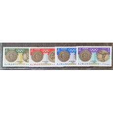 AJMAN 1968 DEPORTES OLIMPICOS SERIE COMPLETA DE ESTAMPILLAS NUEVAS MINT